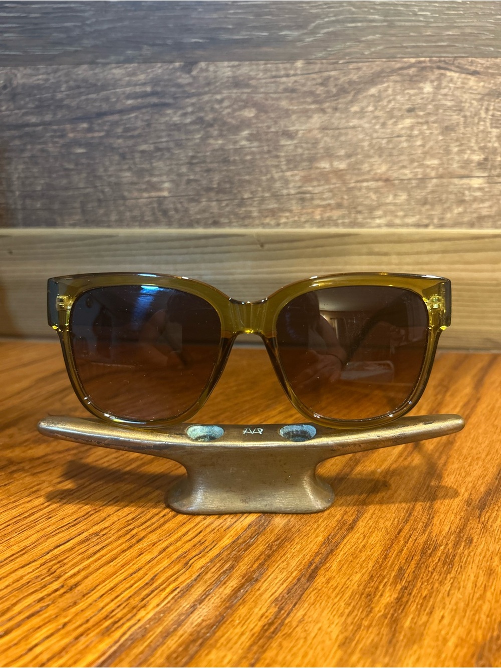 Fossil Olive Green with Amber Hue Sunglasses
